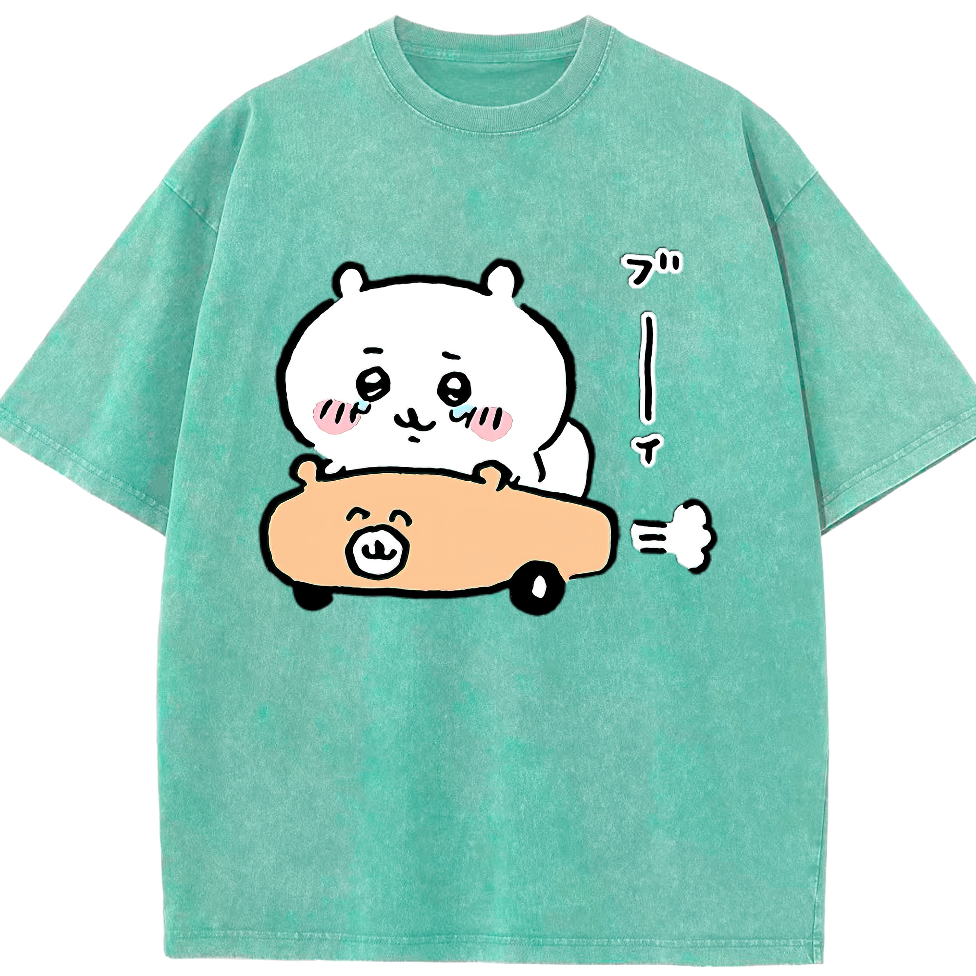 （画像用） ちいかわ ちいかわ Chii-kawa chiikawa 綿100% ヴィンテージ風 半袖Tシャツ（フロントプリント）